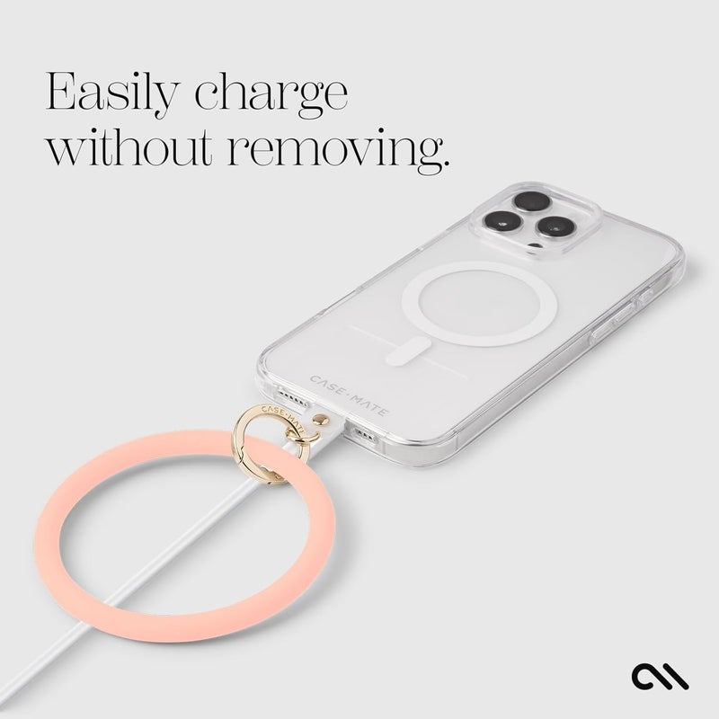 Casemate Phone Charm Bangle Bracelet - Detachable Wristlet Keychain for Women - Hands-Free iPhone Wrist Strap with Tether Tab - Key Ring Bracelet for Galaxy, Pixel and Phone Cases - Peach - Image 3